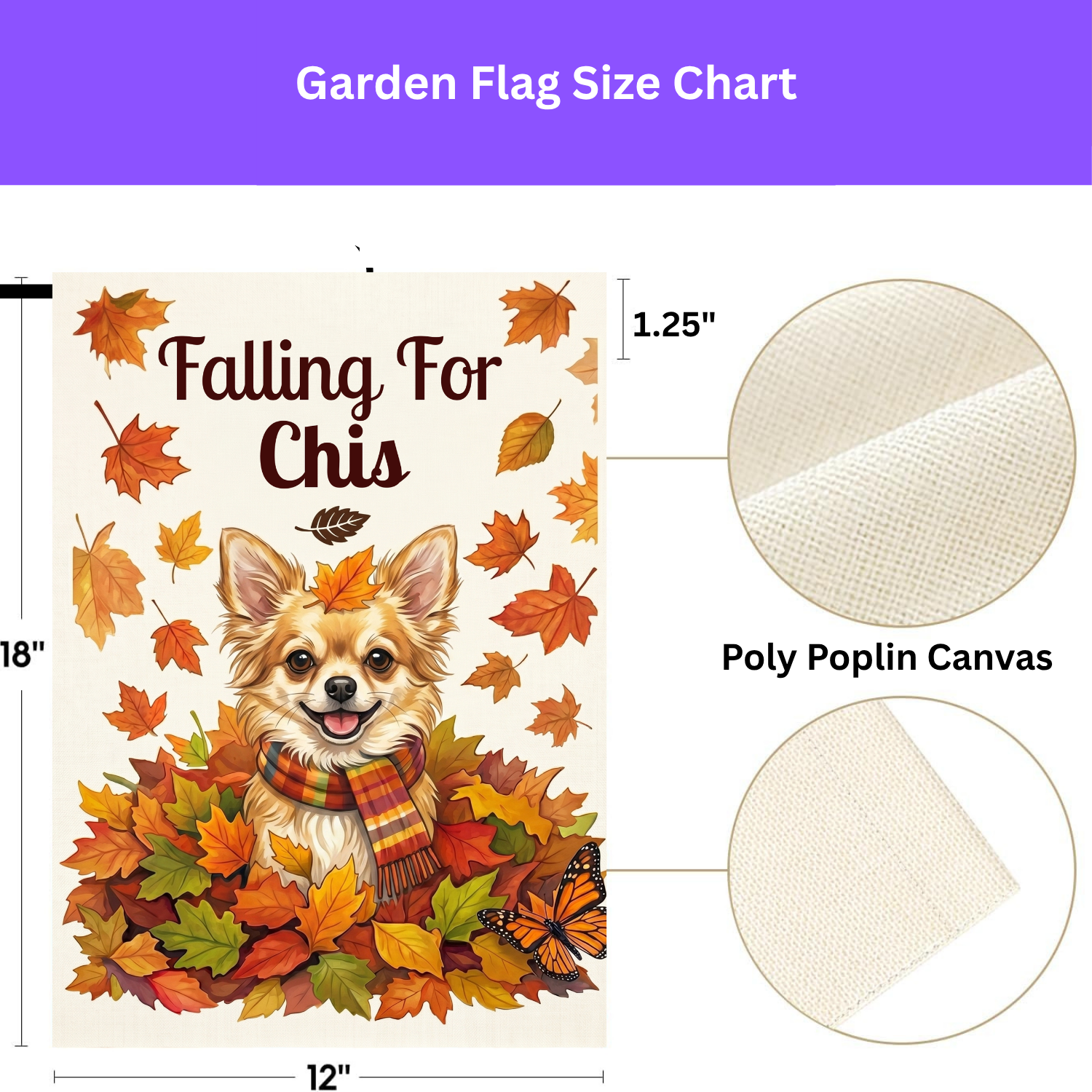 Falling for Chis Chihuahua Autumn Garden Flag