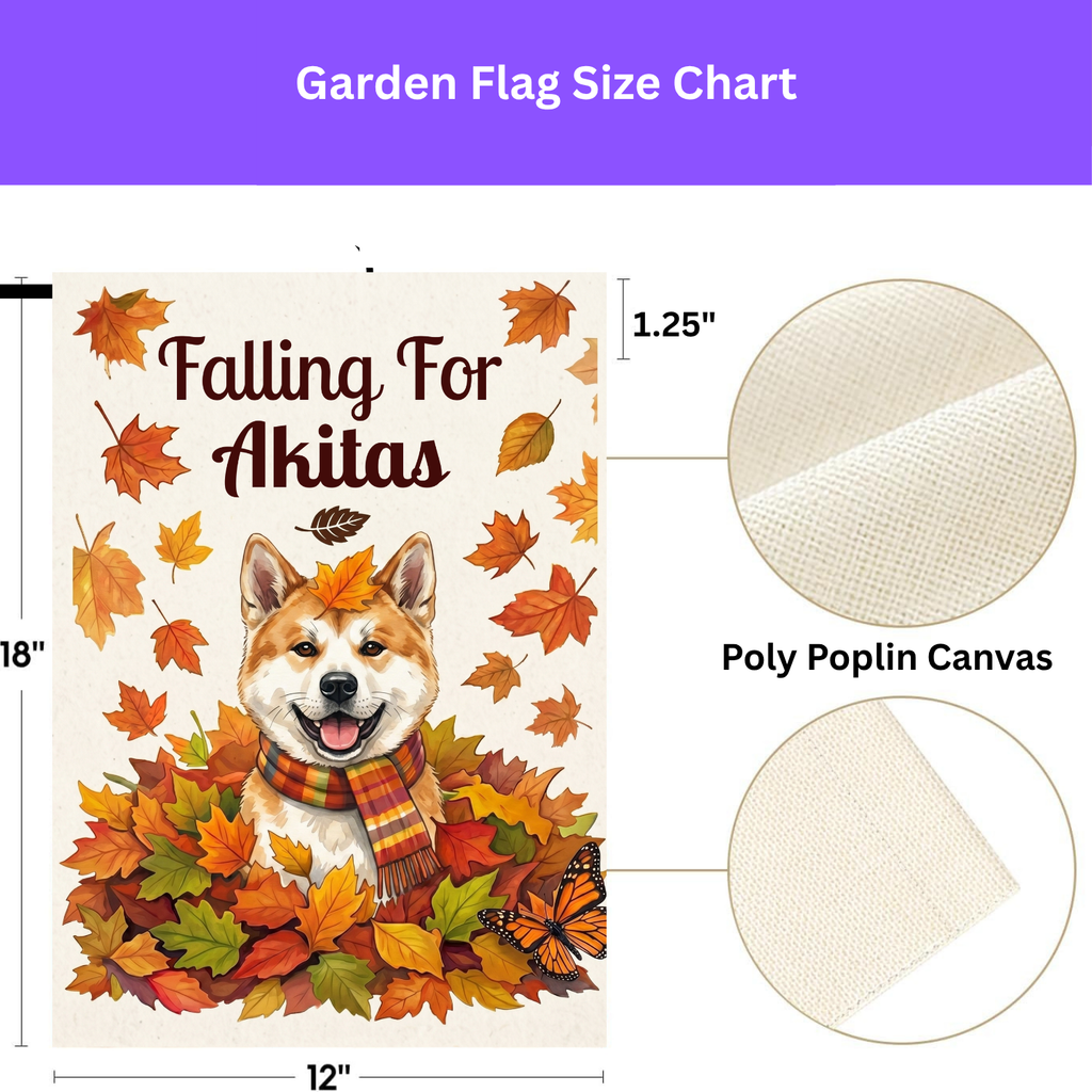 Falling For Akitas Autumn Garden Flag