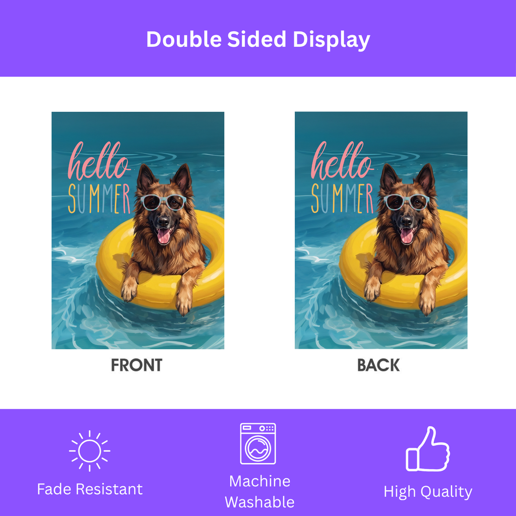 Hello Summer Belgian Tervuren Garden Flag