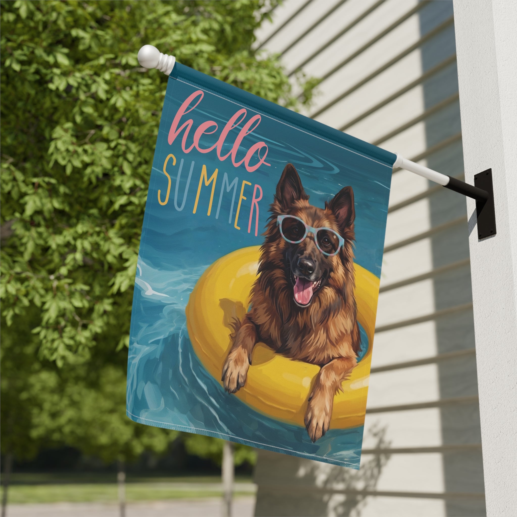 Hello Summer Belgian Tervuren Garden Flag