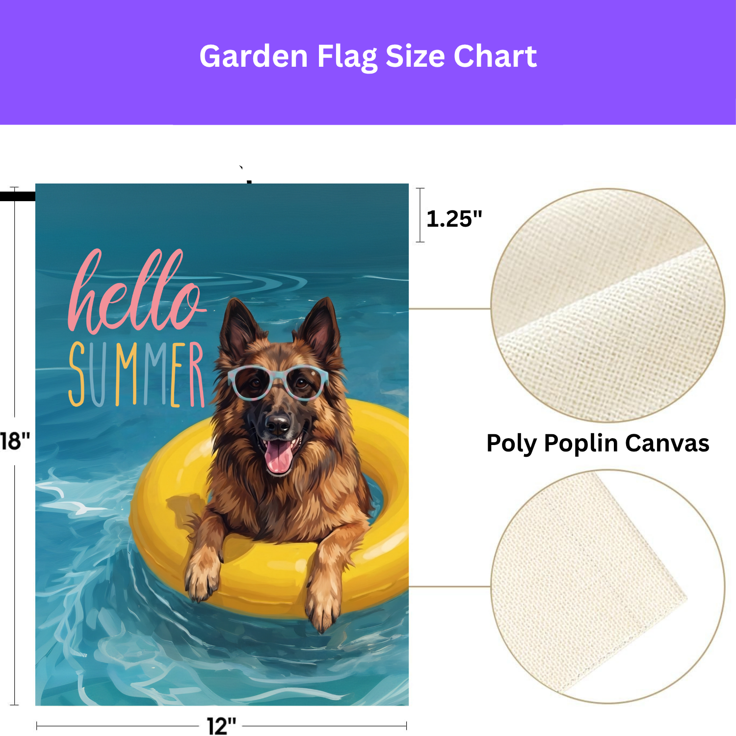 Hello Summer Belgian Tervuren Garden Flag
