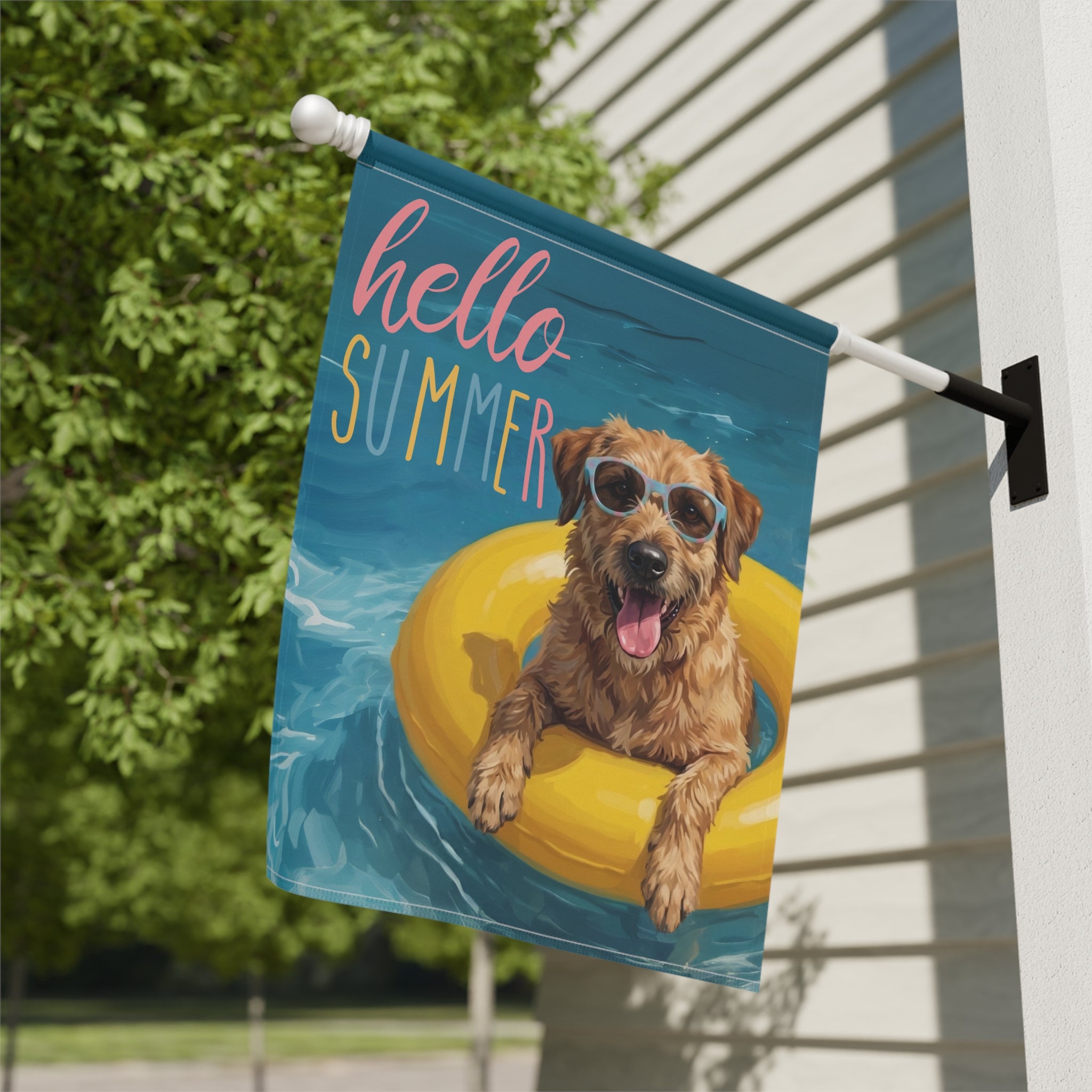 Hello Summer Belgian Laekenois Garden Flag