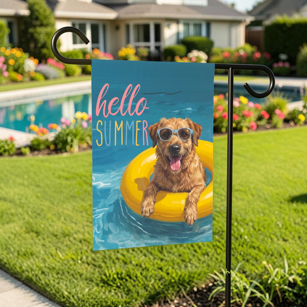 Hello Summer Belgian Laekenois Garden Flag