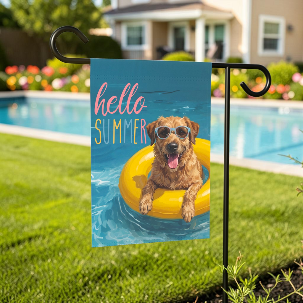 Hello Summer Belgian Laekenois Garden Flag