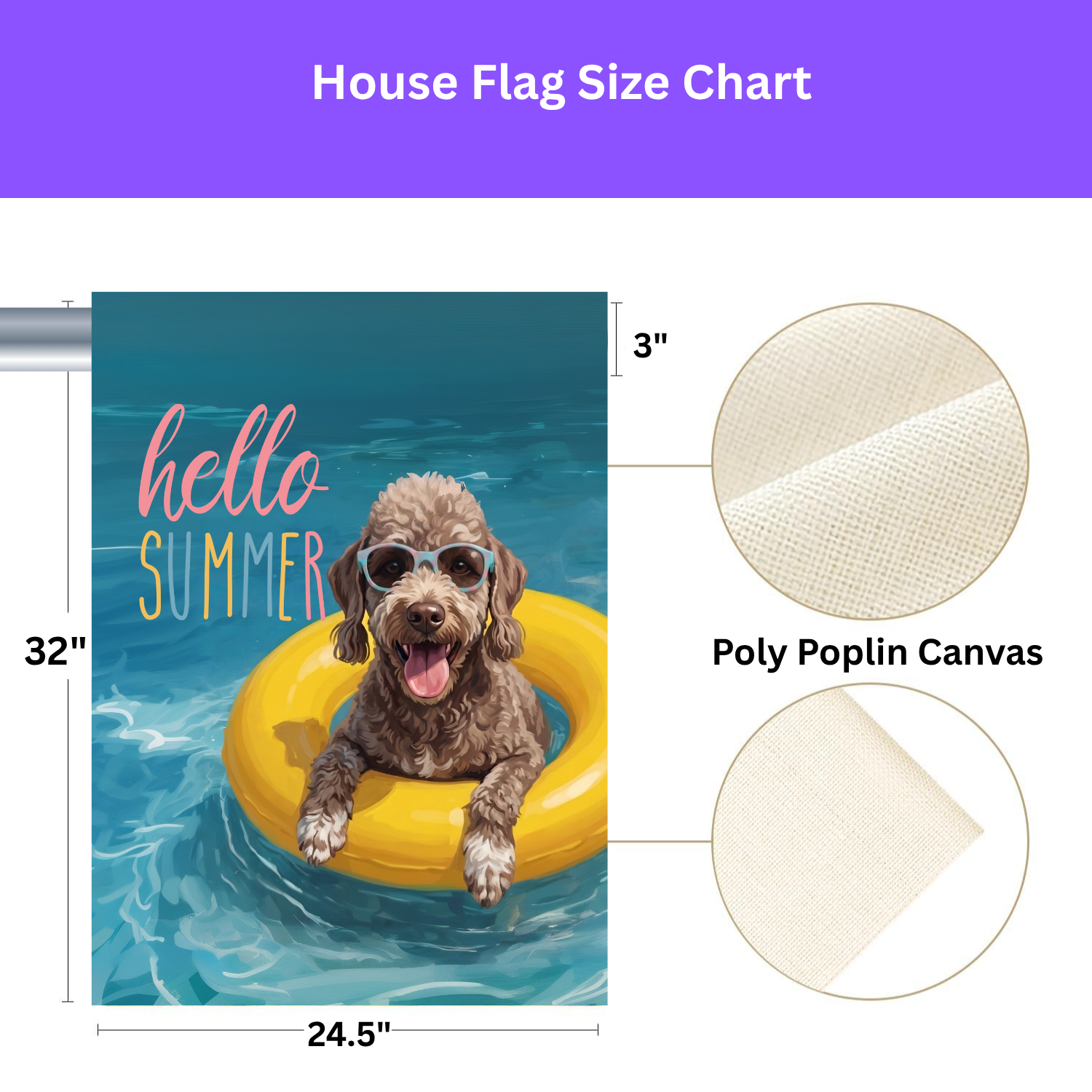 Hello Summer Bedlington Terrier Garden Flag