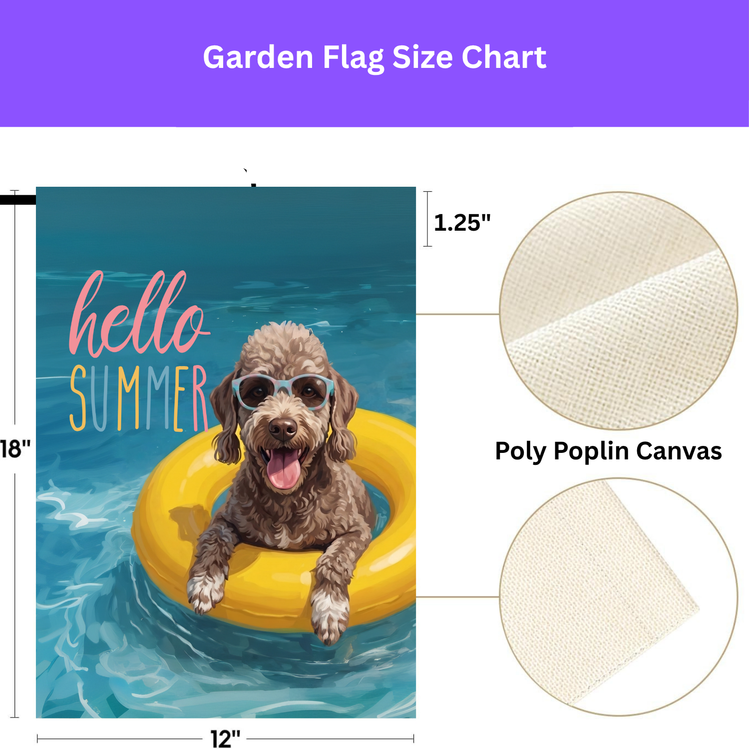 Hello Summer Bedlington Terrier Garden Flag