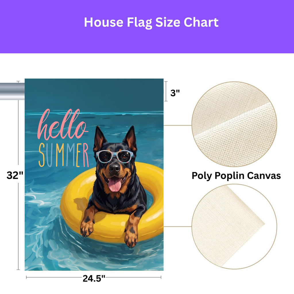 Hello Summer Beauceron Garden Flag