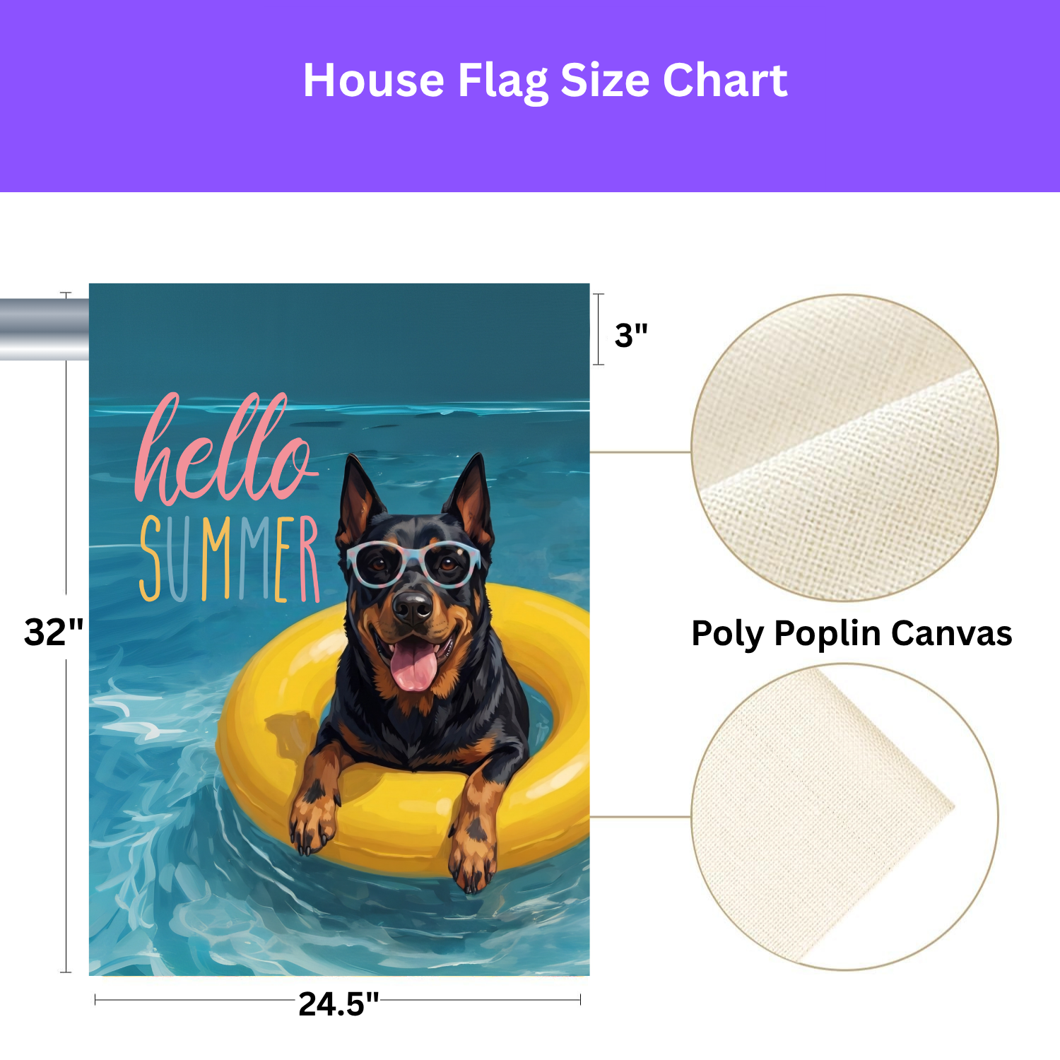 Hello Summer Beauceron Garden Flag