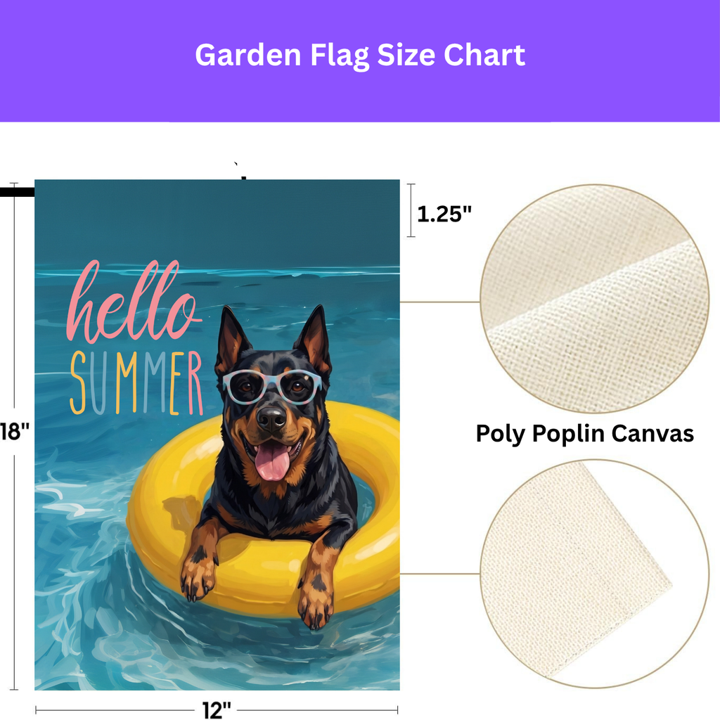 Hello Summer Beauceron Garden Flag