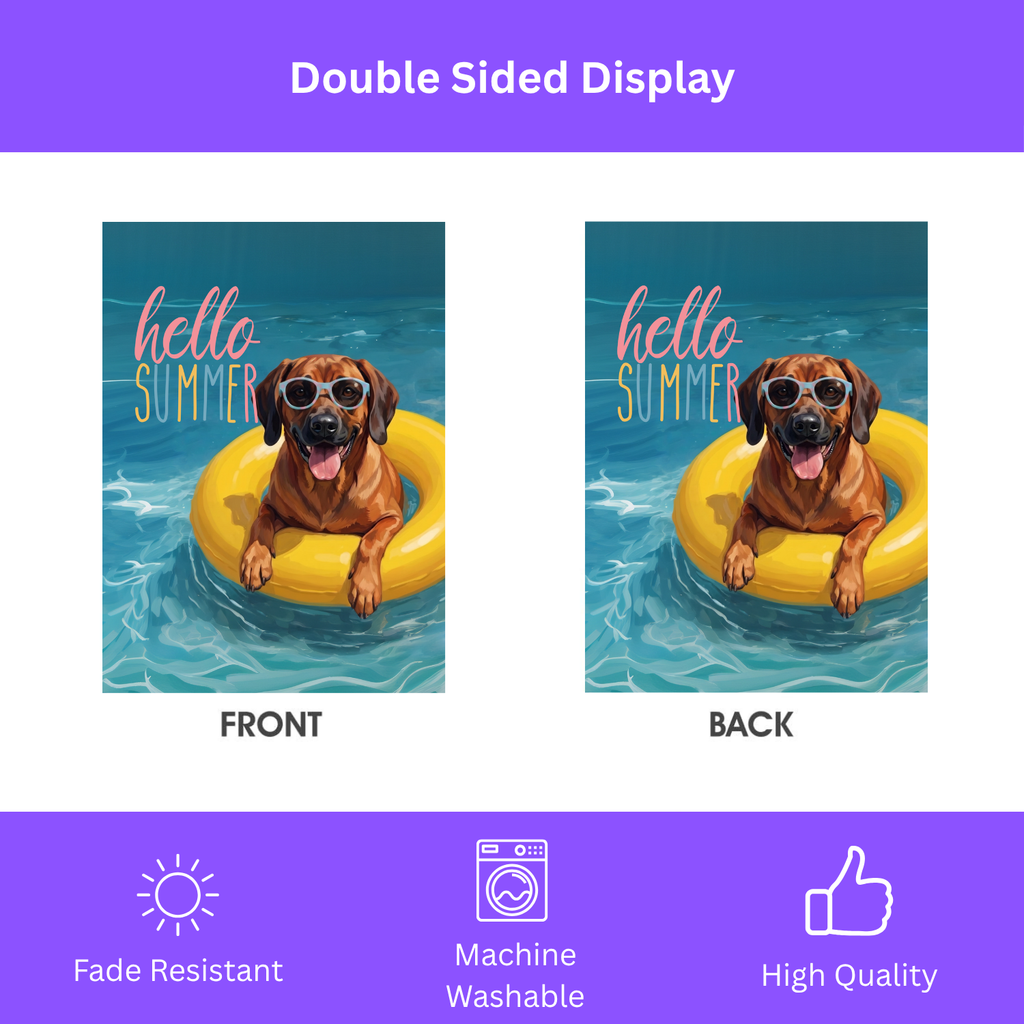 Hello Summer Bavarian Mountain Scent Hound Garden Flag
