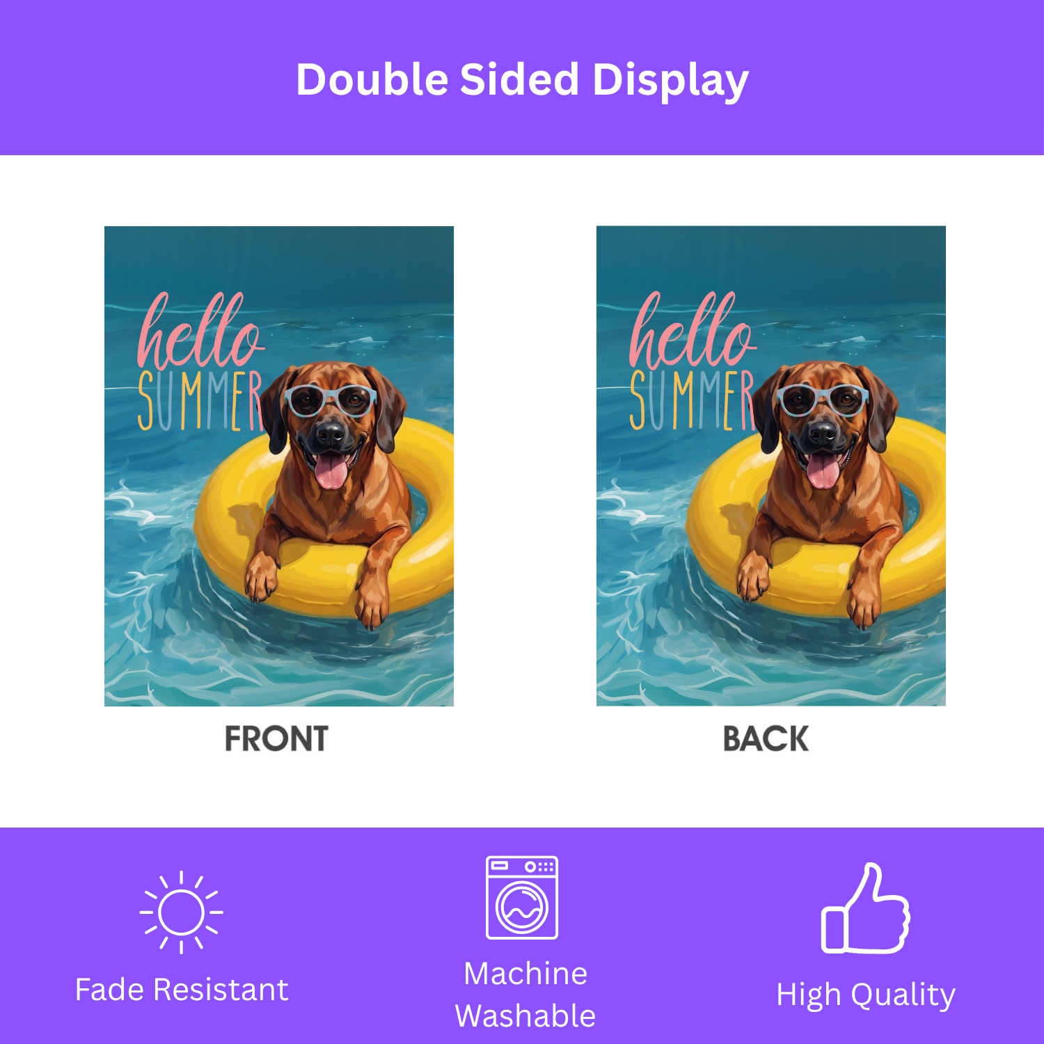 Hello Summer Bavarian Mountain Scent Hound Garden Flag