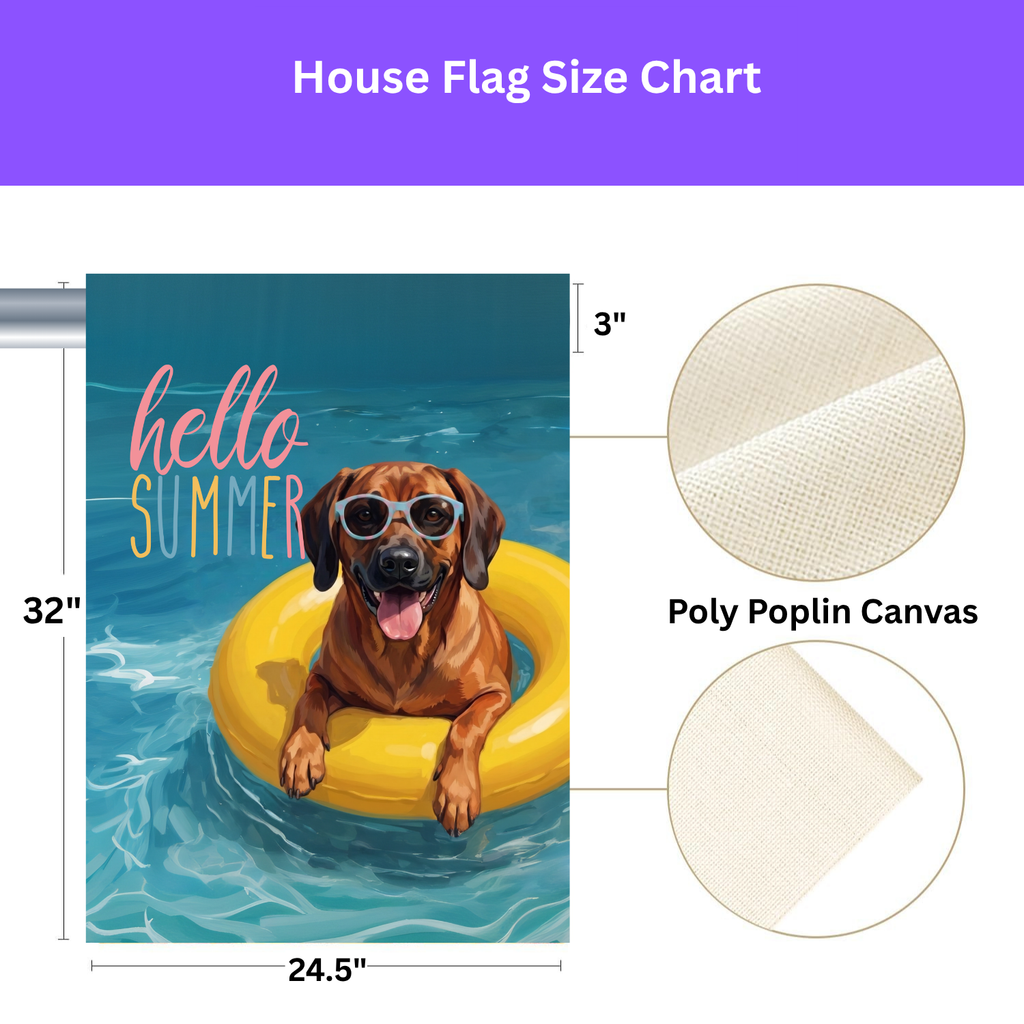 Hello Summer Bavarian Mountain Scent Hound Garden Flag