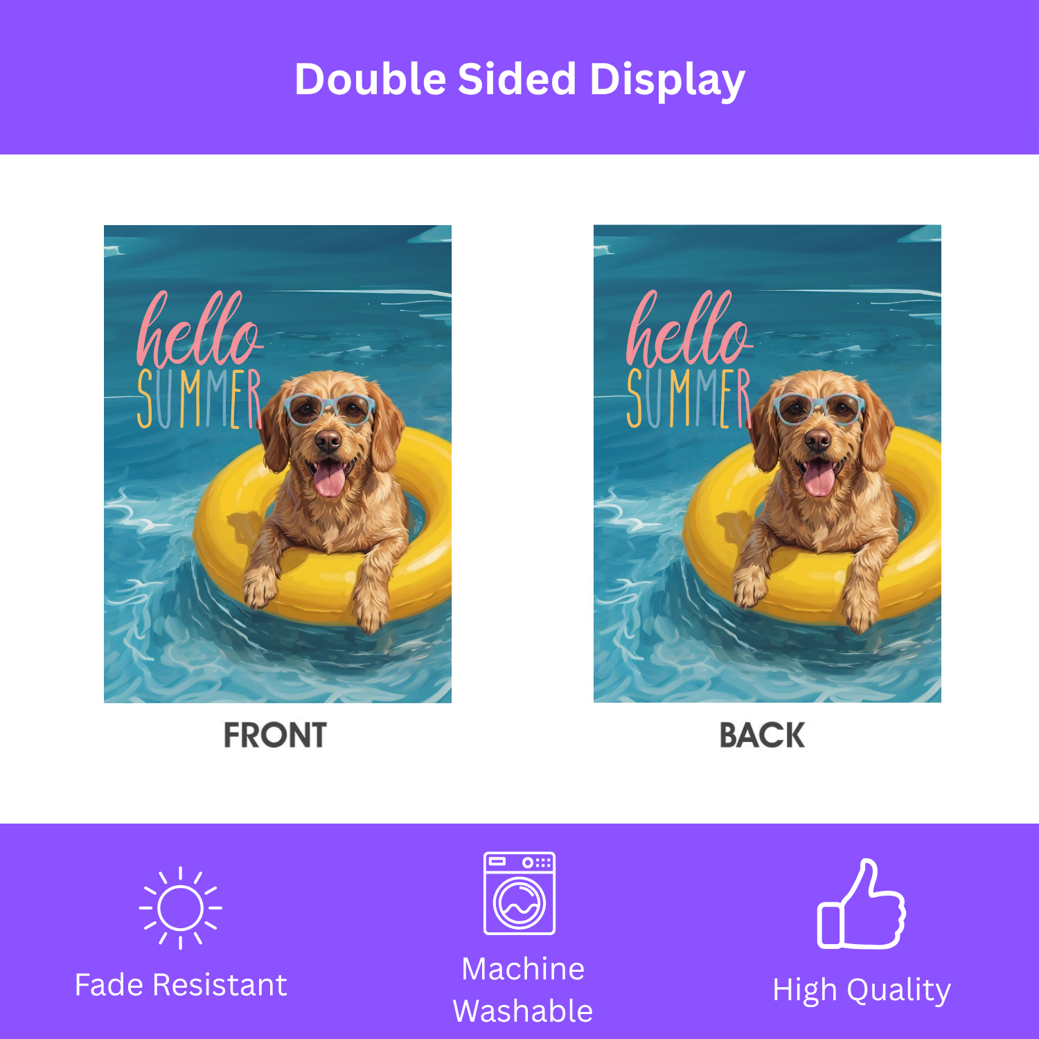 Hello Summer Basset Fauve De Bretagne Garden Flag
