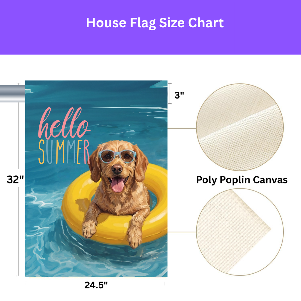 Hello Summer Basset Fauve De Bretagne Garden Flag