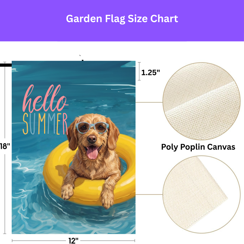 Hello Summer Basset Fauve De Bretagne Garden Flag