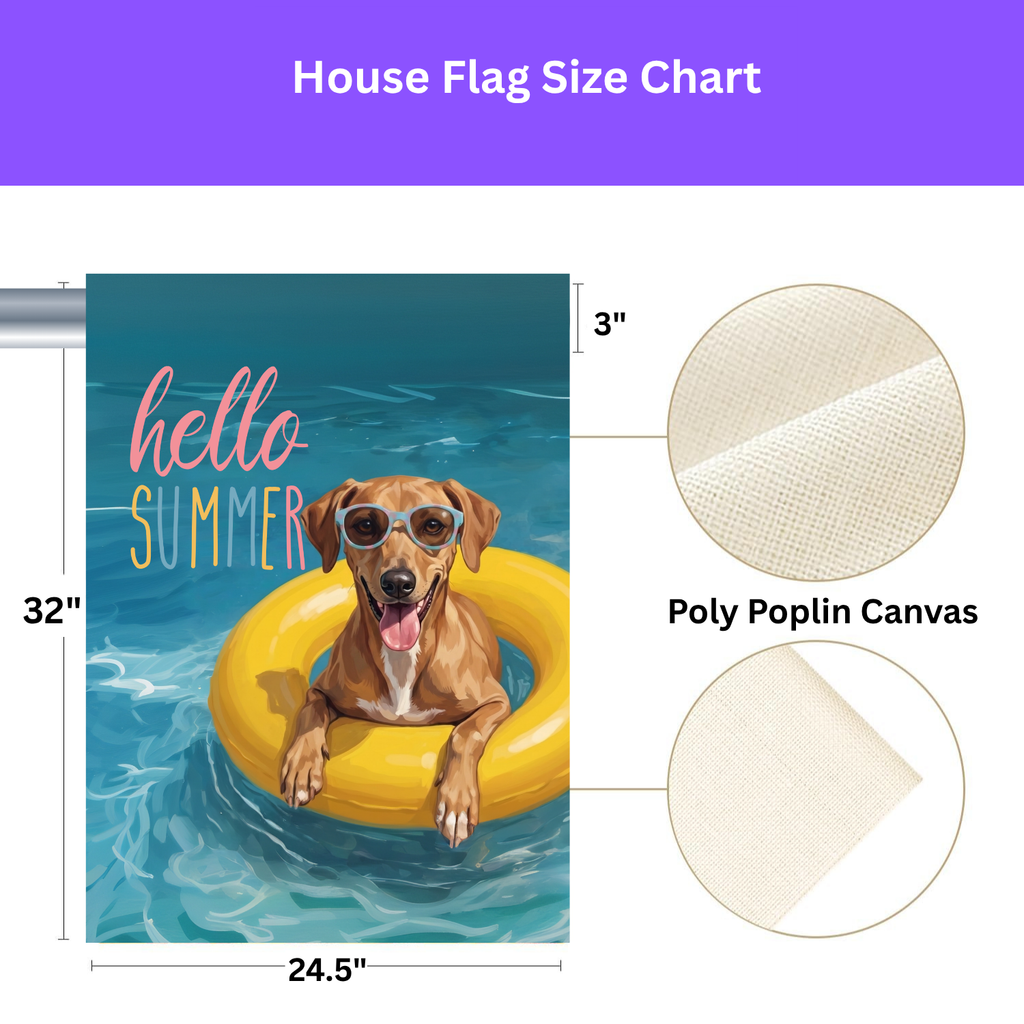 Hello Summer Azawakh Garden Flag