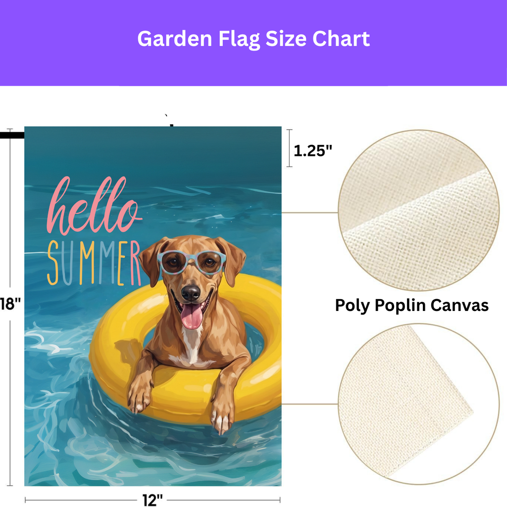 Hello Summer Azawakh Garden Flag