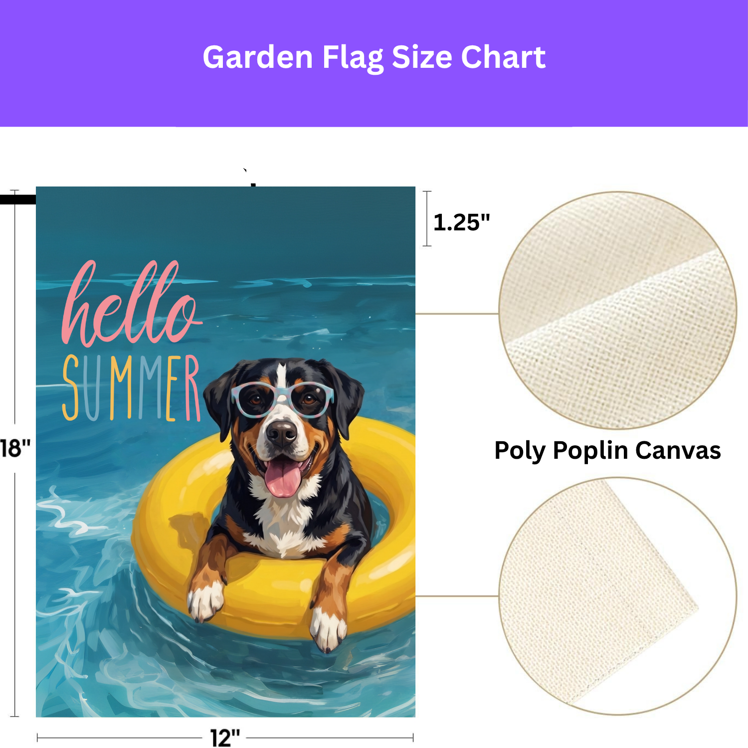 Hello Summer Appenzeller Sennenhund Garden Flag