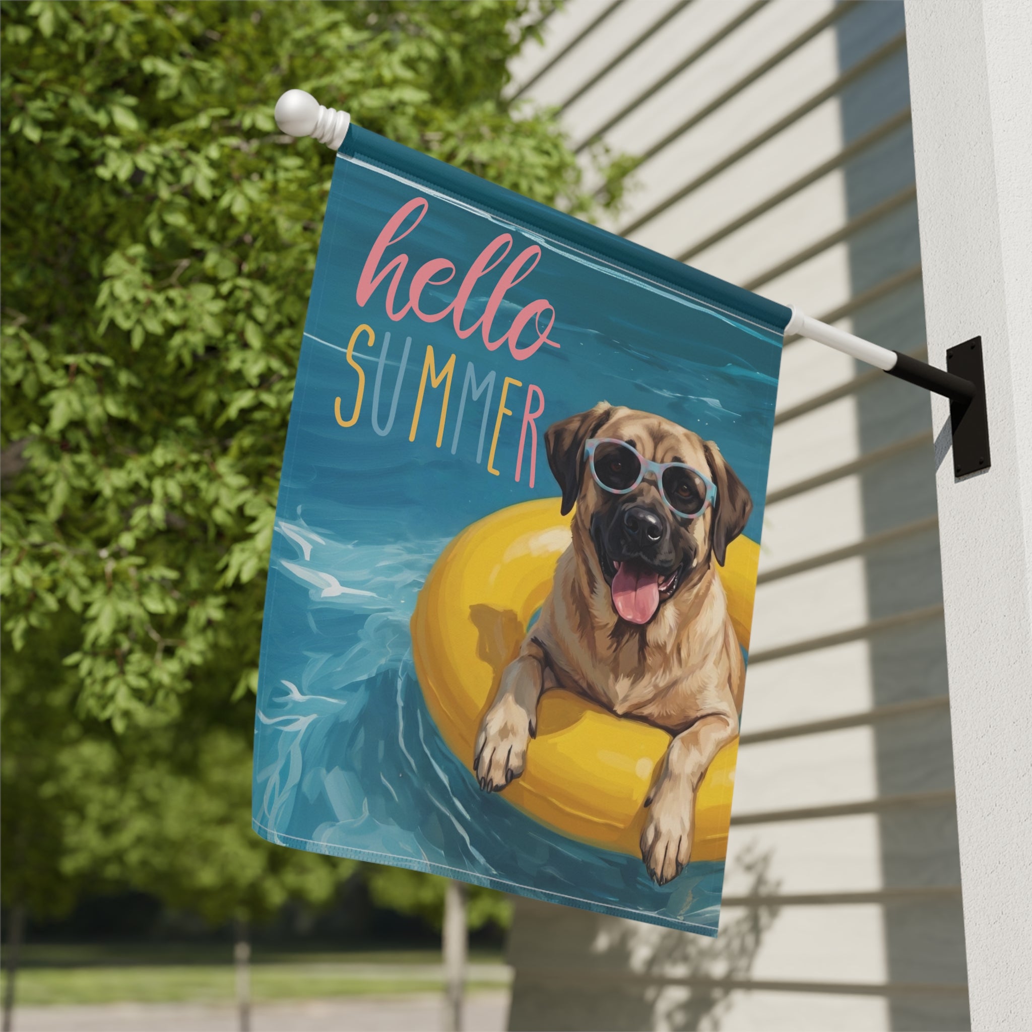 Hello Summer Anatolian Shepherd Dog Garden Flag