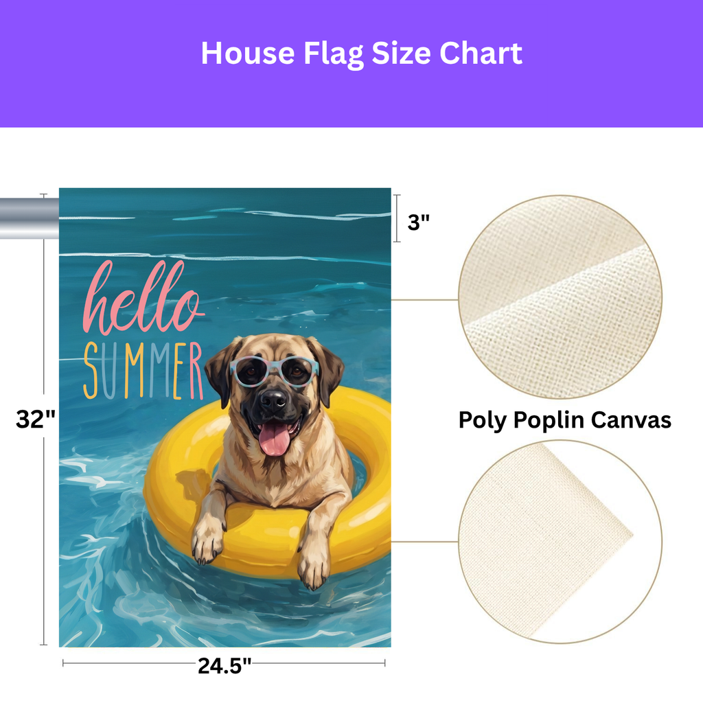 Hello Summer Anatolian Shepherd Dog Garden Flag