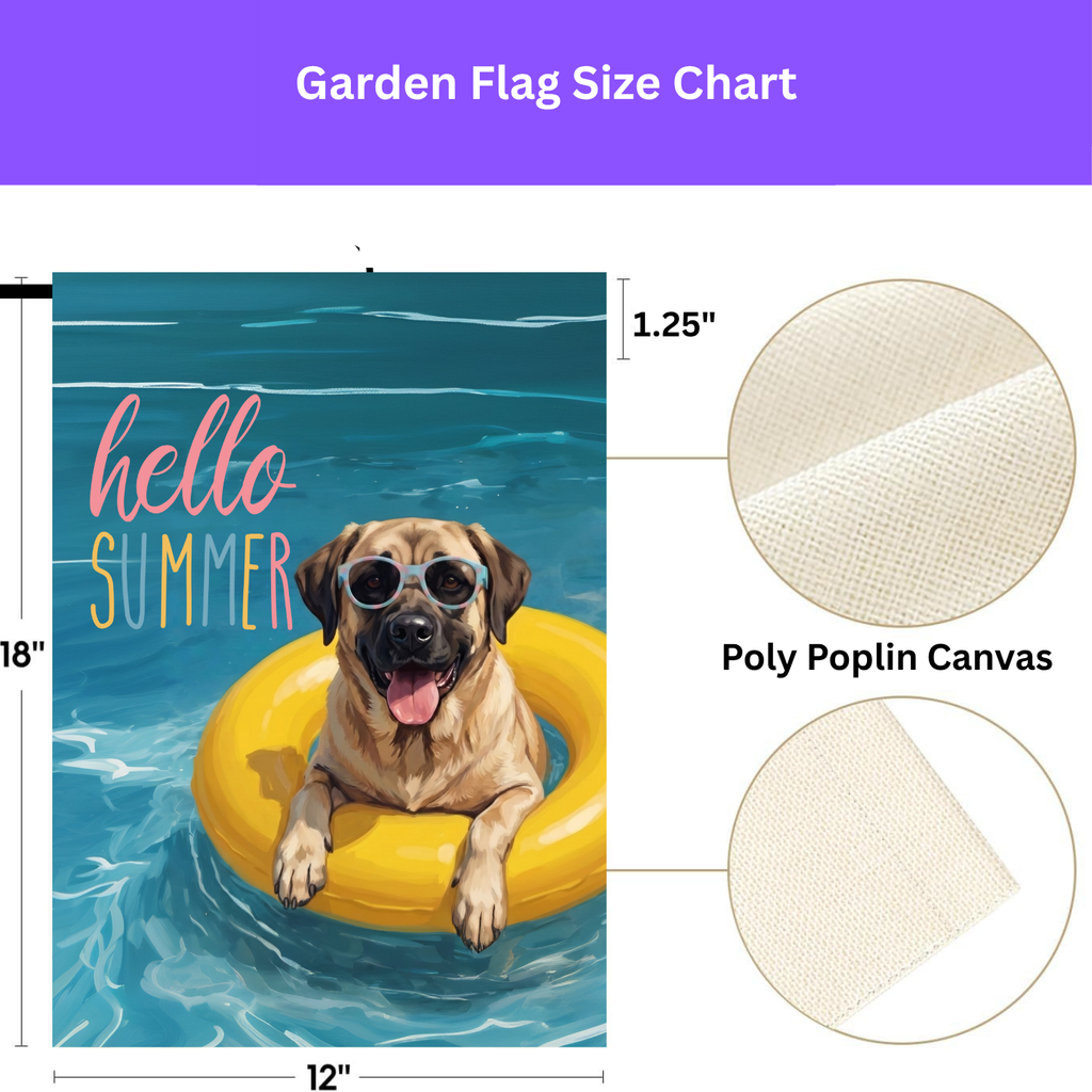 Hello Summer Anatolian Shepherd Dog Garden Flag