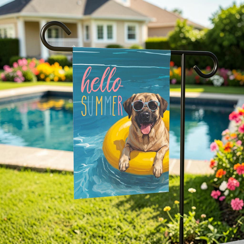 Hello Summer Anatolian Shepherd Dog Garden Flag