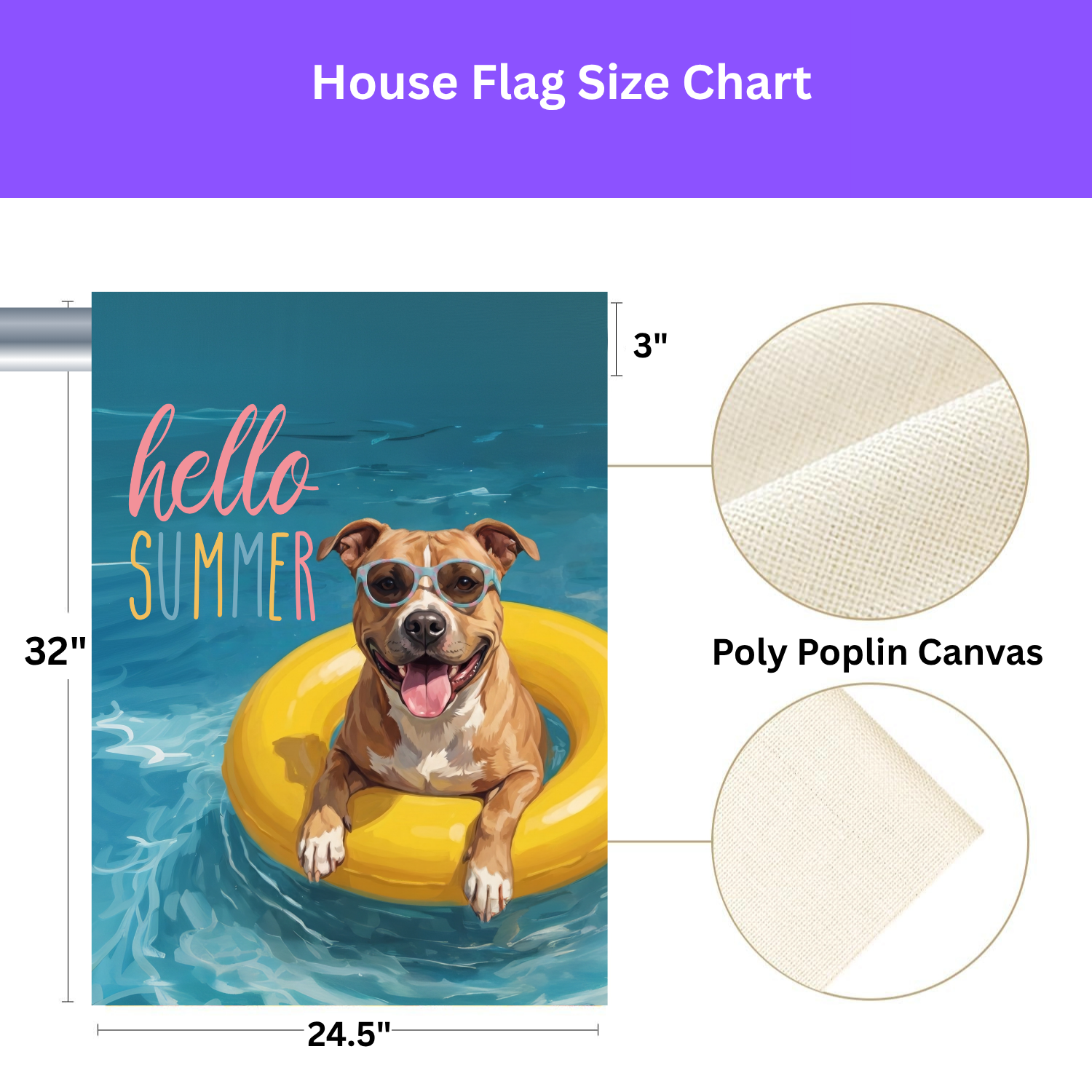 Hello Summer American Staffordshire Terrier Garden Flag