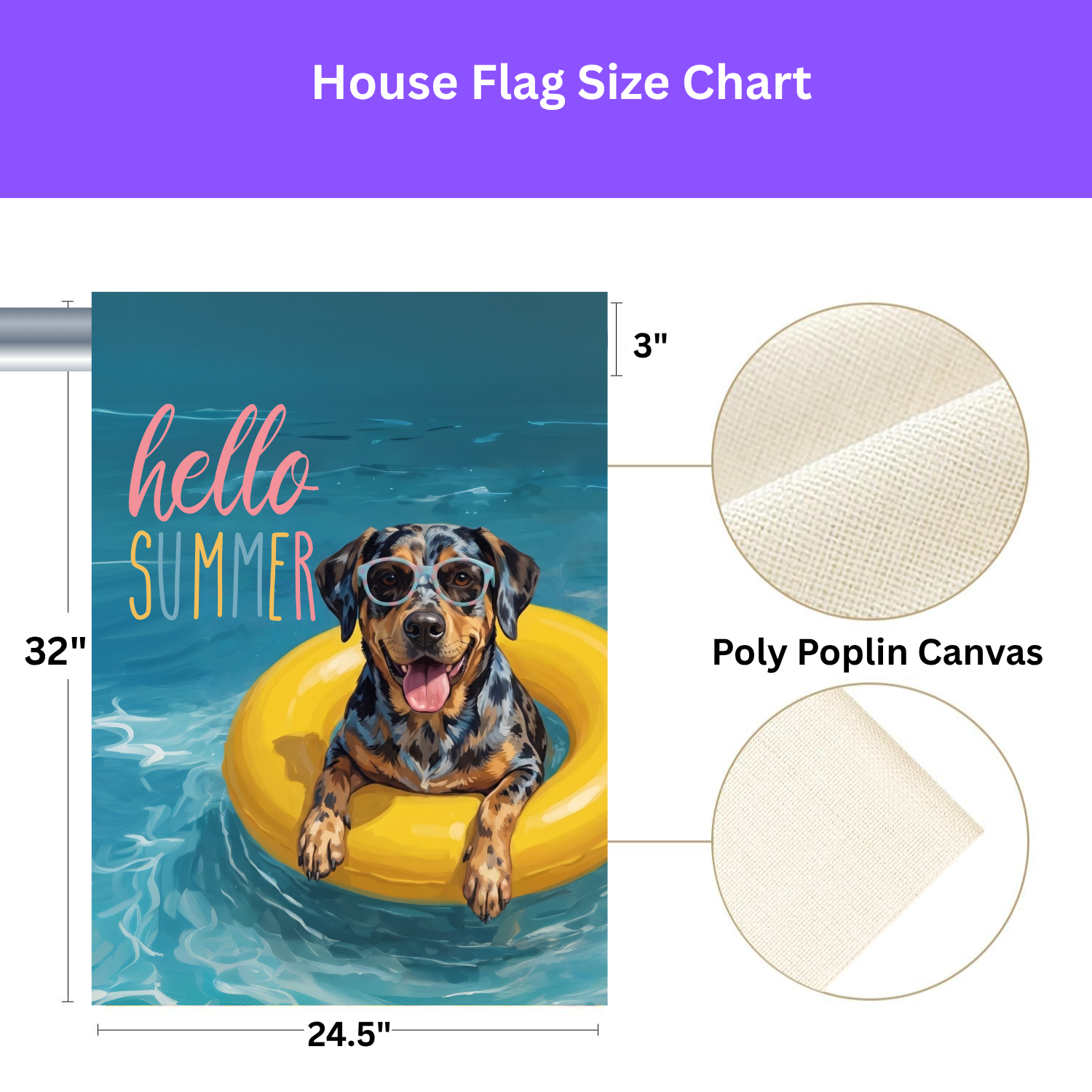 Hello Summer American Leopard Hound Garden Flag