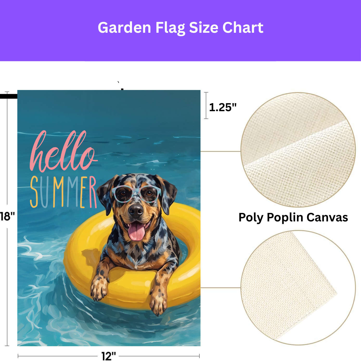 Hello Summer American Leopard Hound Garden Flag