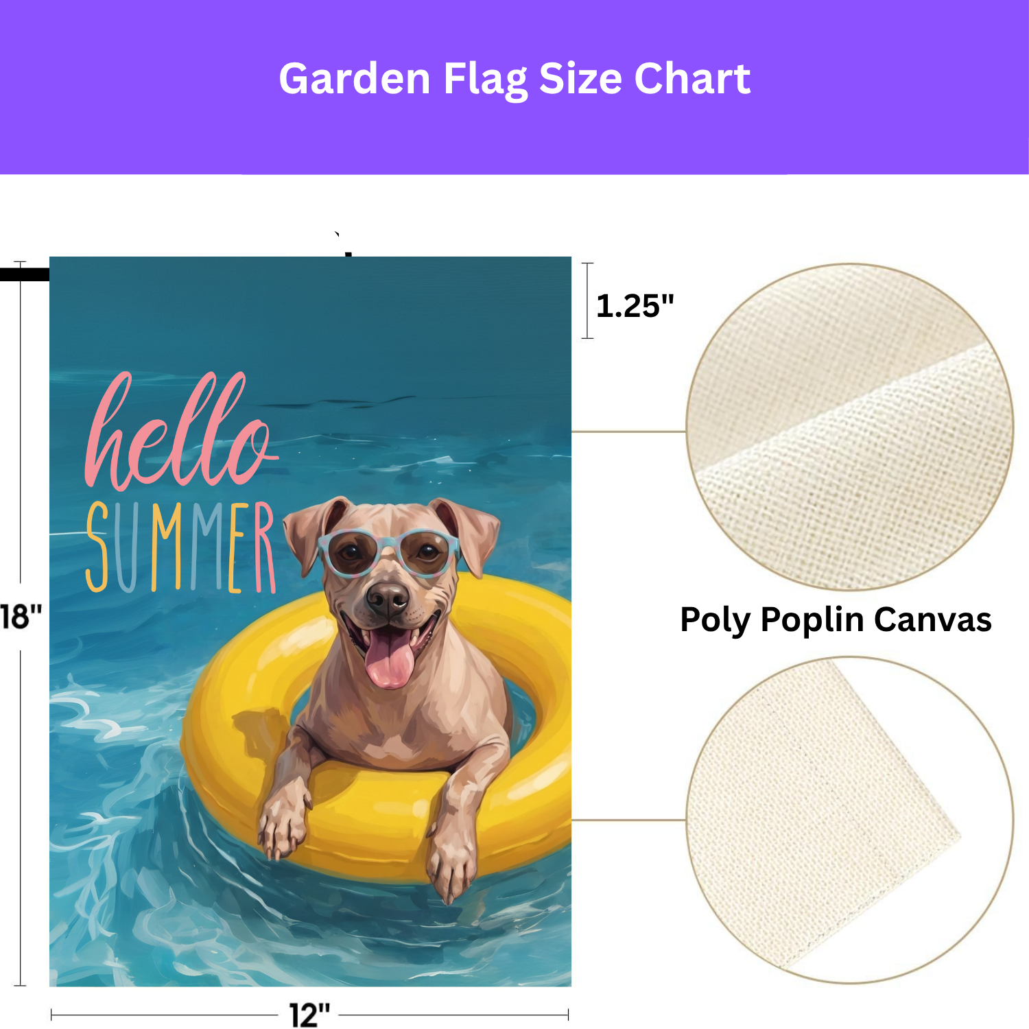 Hello Summer American Hairless Terrier Garden Flag