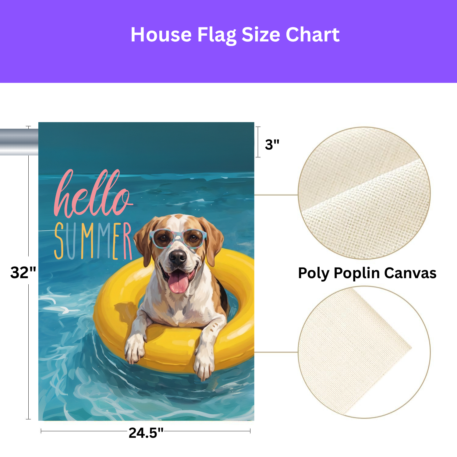 Hello Summer American English Coonhound Garden Flag