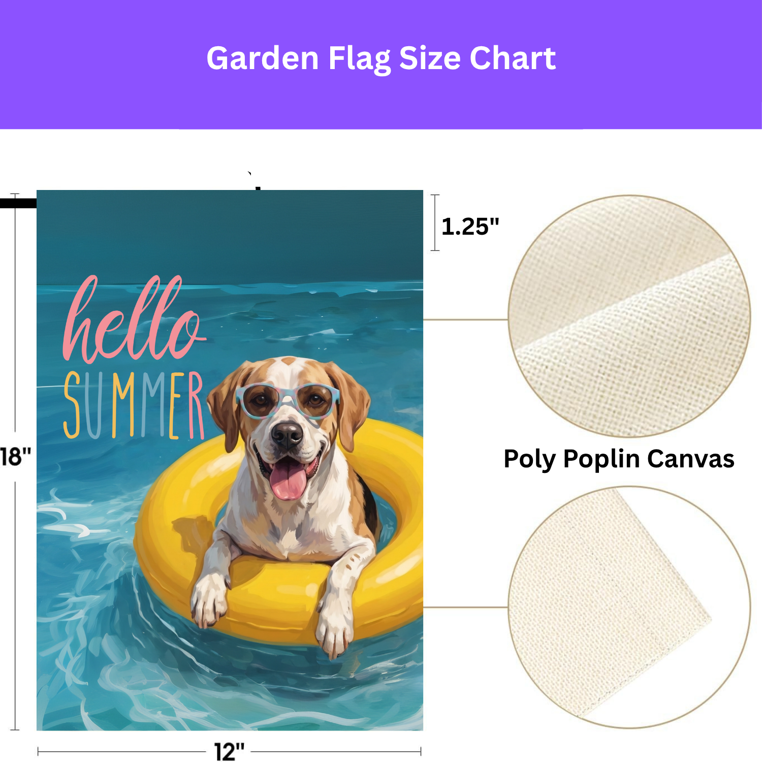 Hello Summer American English Coonhound Garden Flag