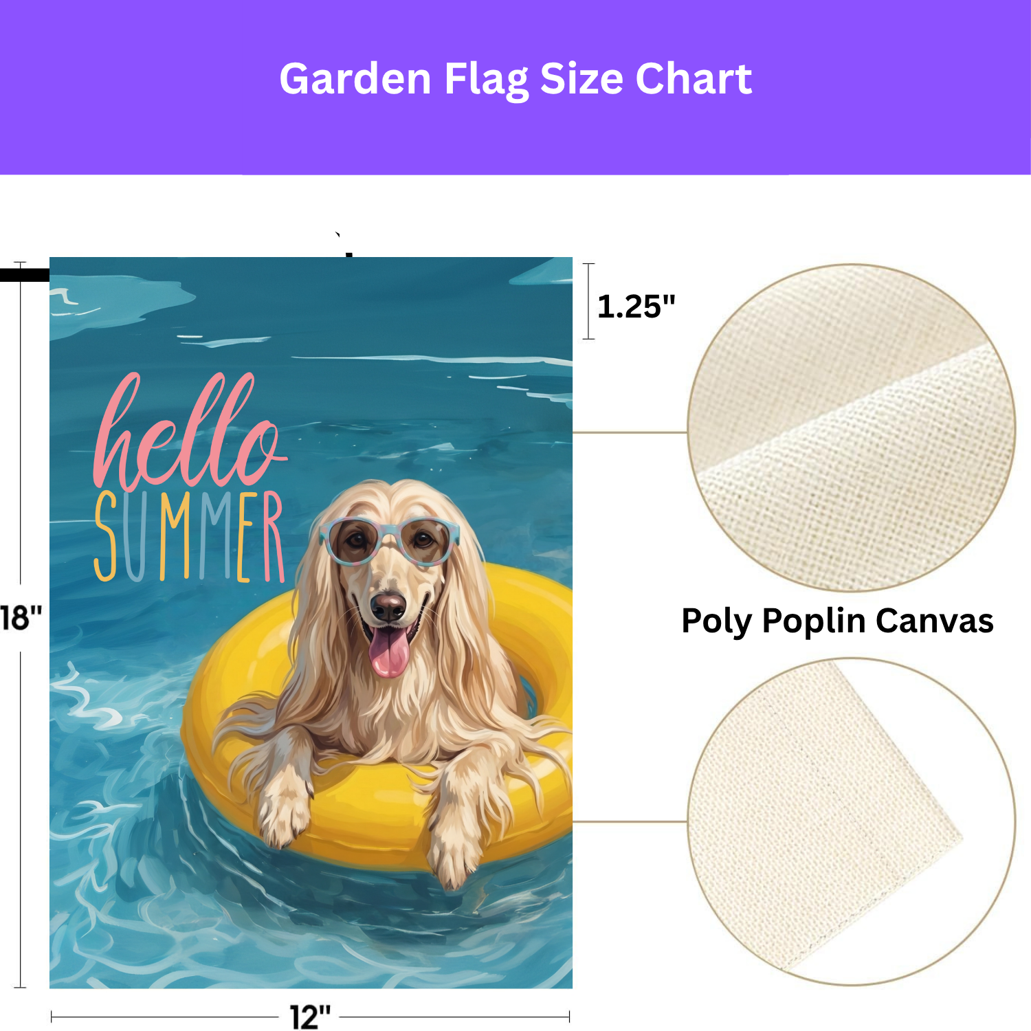 Hello Summer Afghan Hound Garden Flag