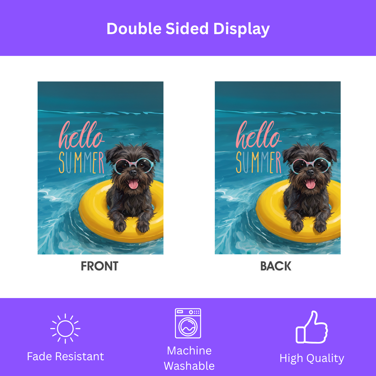 Hello Summer Affenpinscher Garden Flag