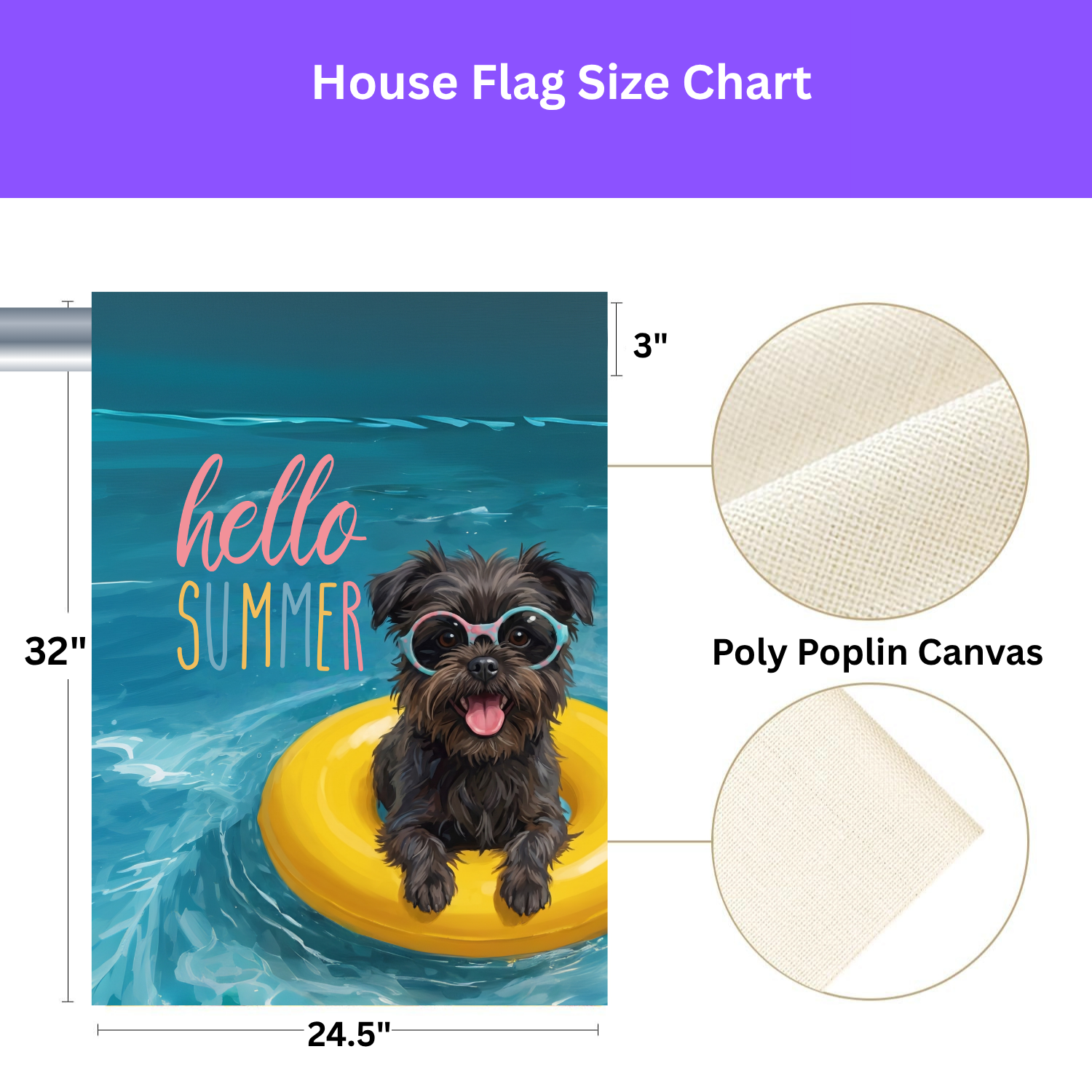 Hello Summer Affenpinscher Garden Flag