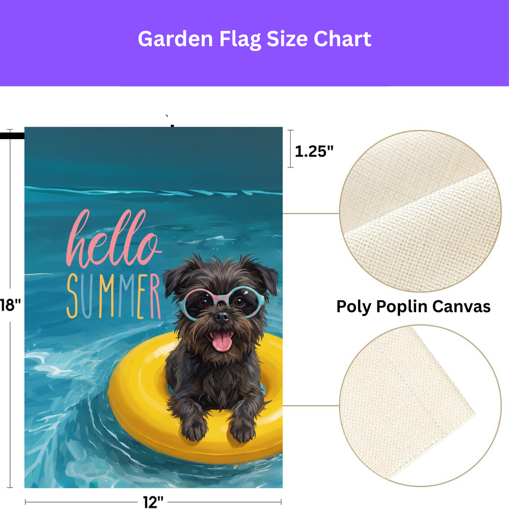Hello Summer Affenpinscher Garden Flag