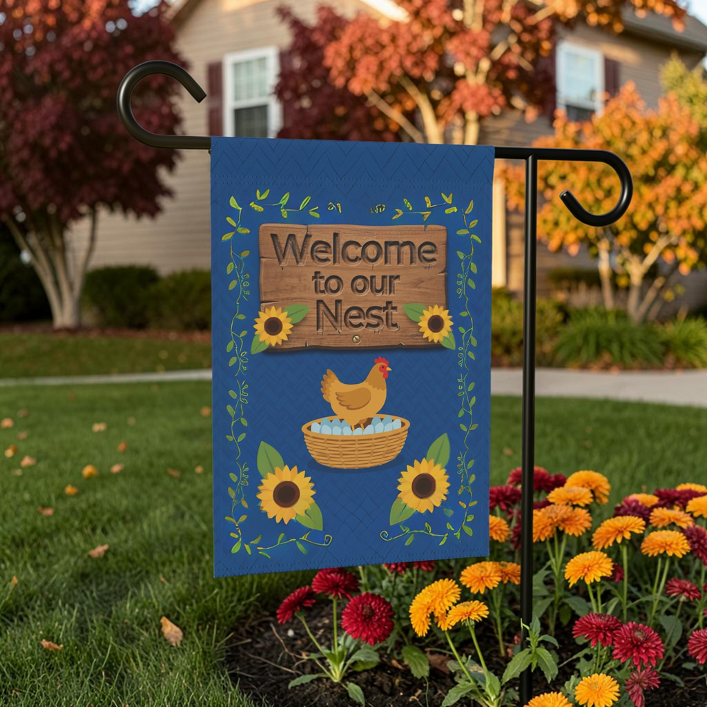 Welcome to Our Nest Garden Flag Double Sided 12x18 24x32 Outdoor