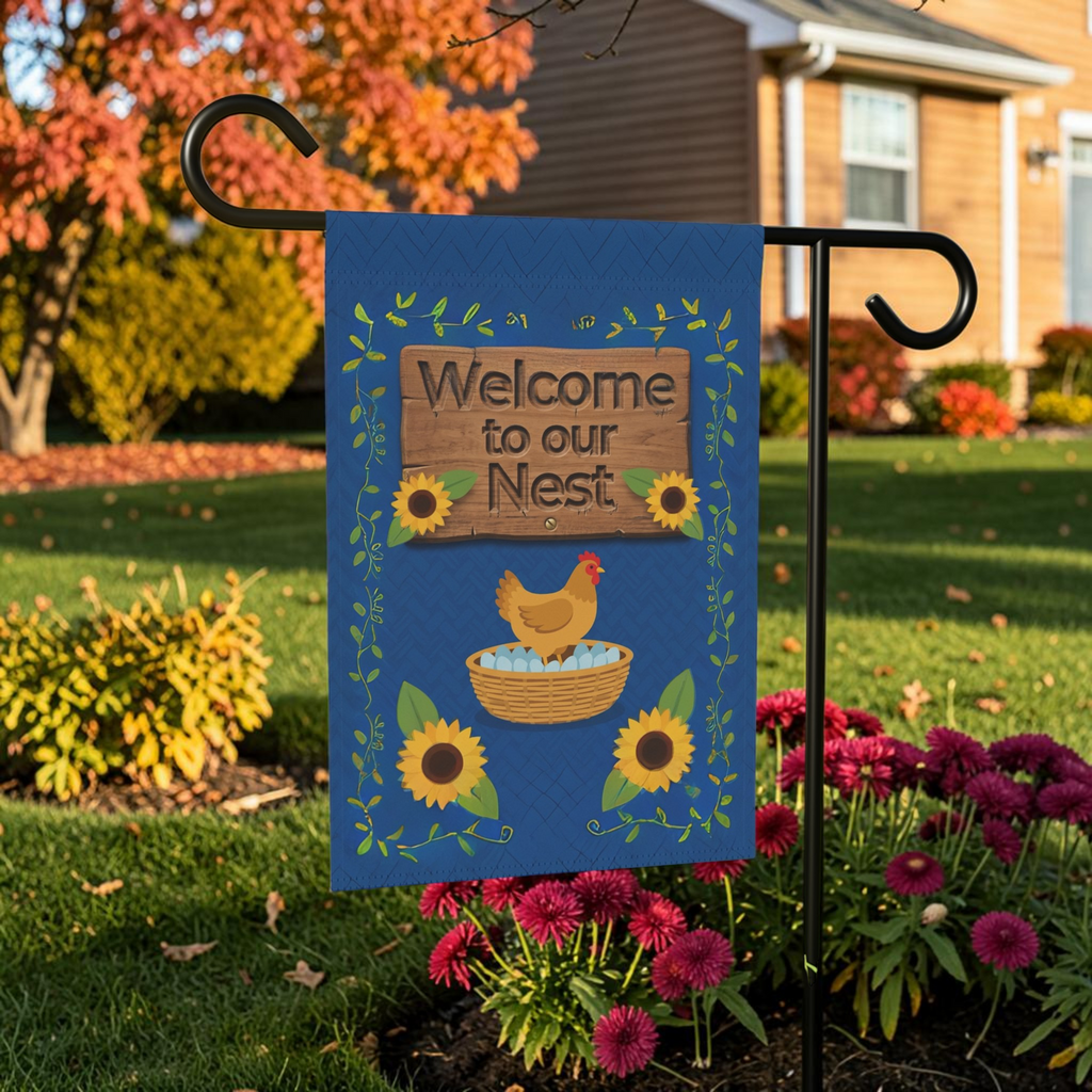 Welcome to Our Nest Garden Flag Double Sided 12x18 24x32 Outdoor