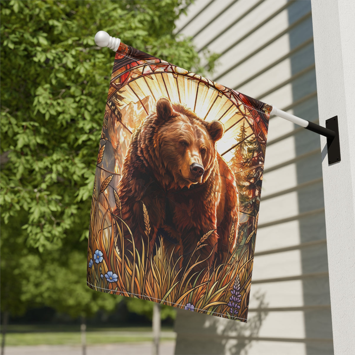 Grizzly Bear Garden Flag Double Sided 12x18 24x32 Outdoor