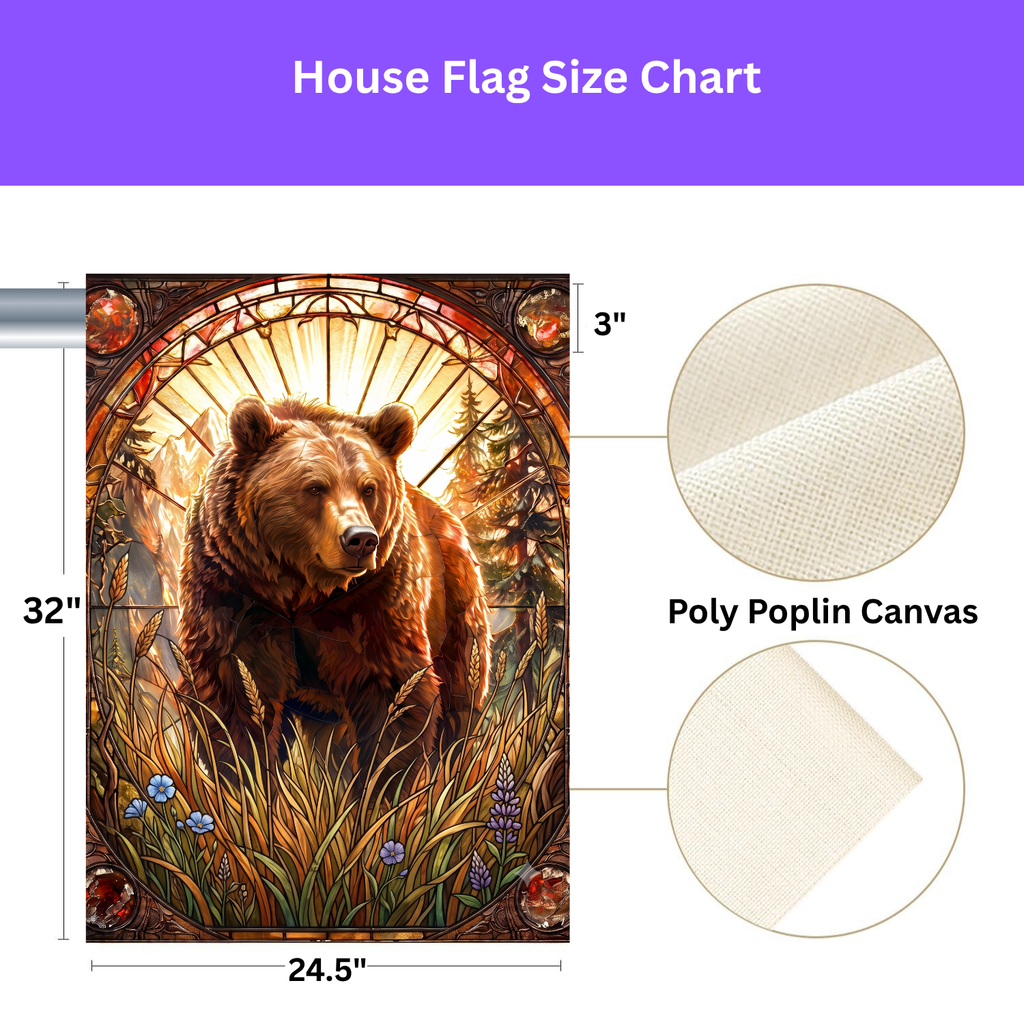 Grizzly Bear Garden Flag Double Sided 12x18 24x32 Outdoor