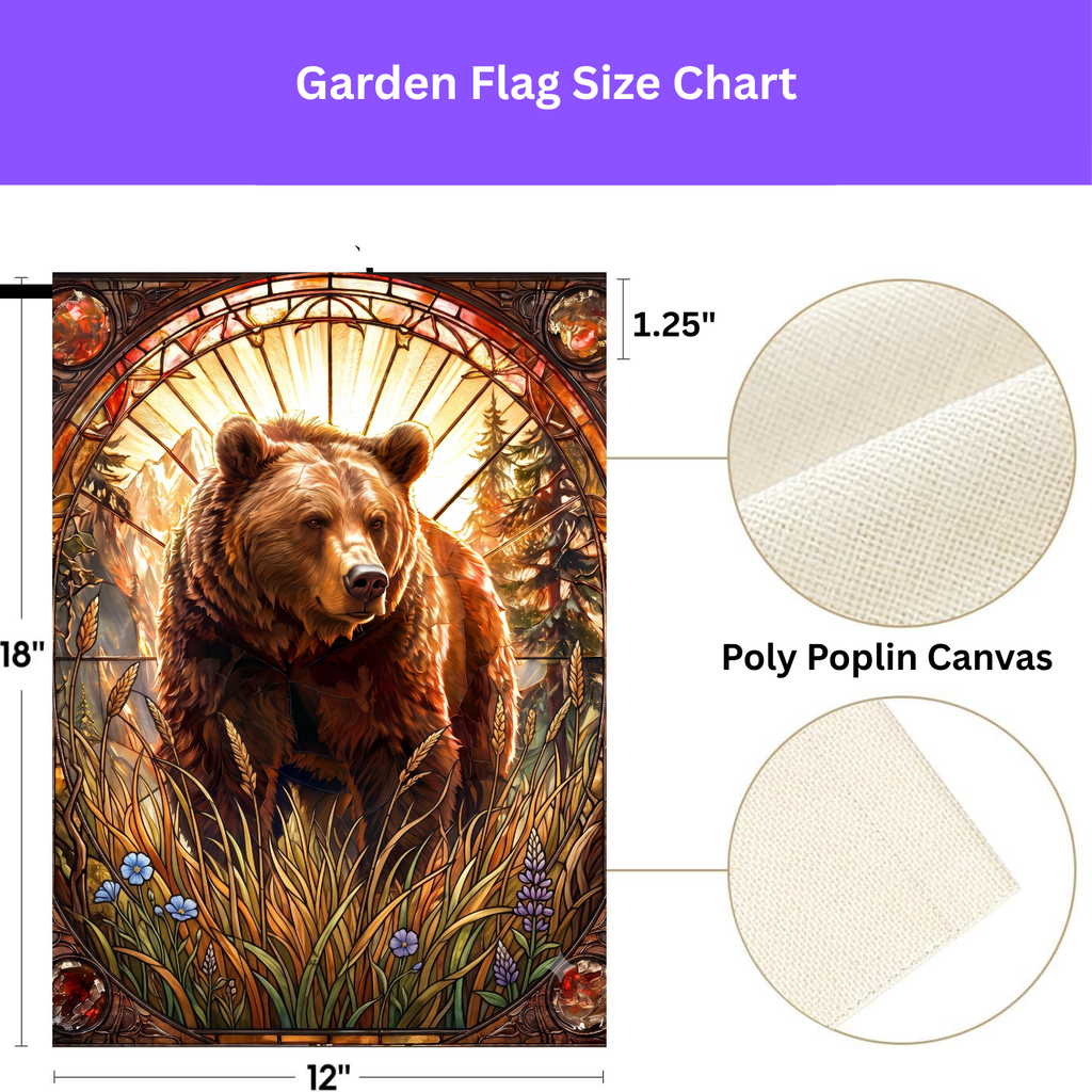 Grizzly Bear Garden Flag Double Sided 12x18 24x32 Outdoor