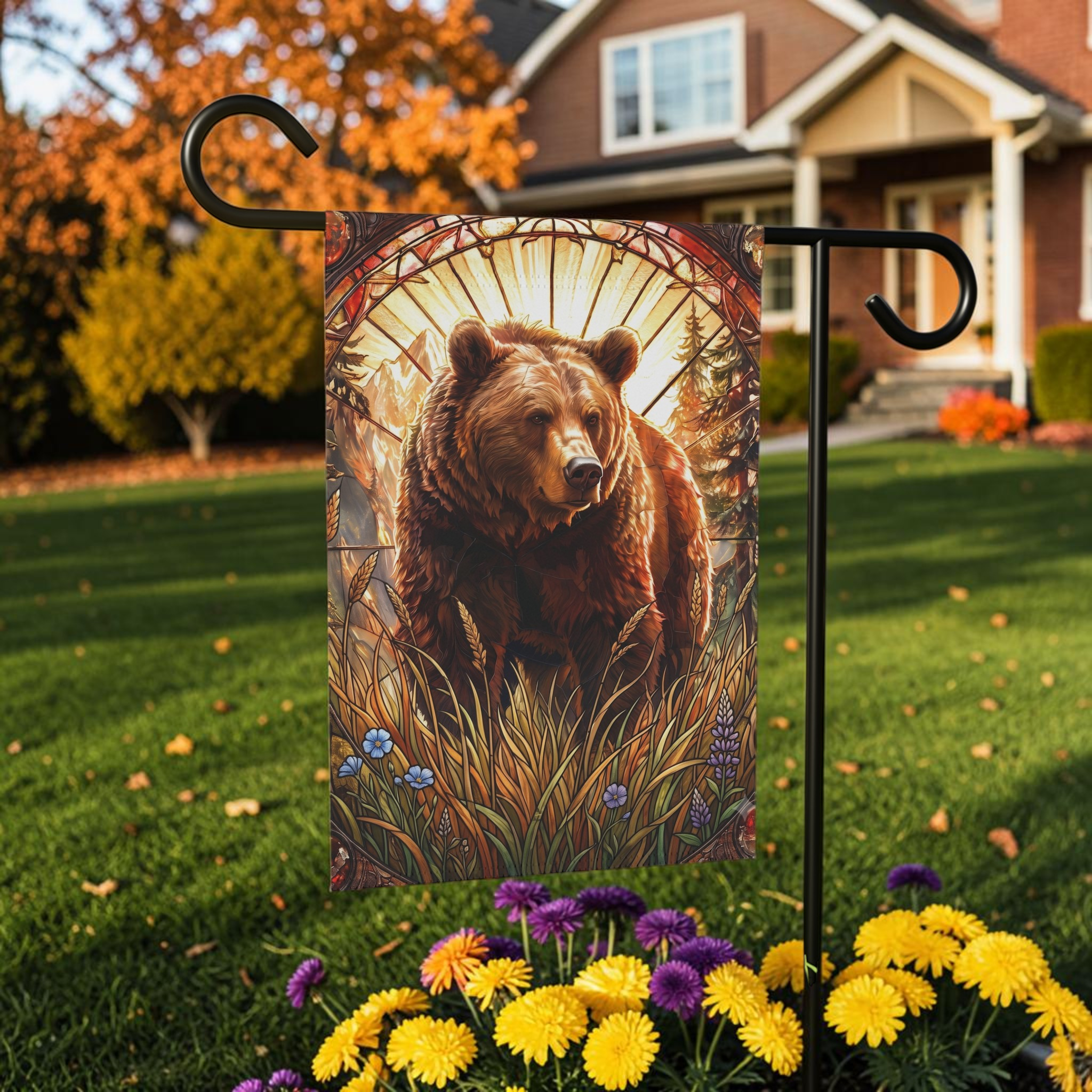 Grizzly Bear Garden Flag Double Sided 12x18 24x32 Outdoor
