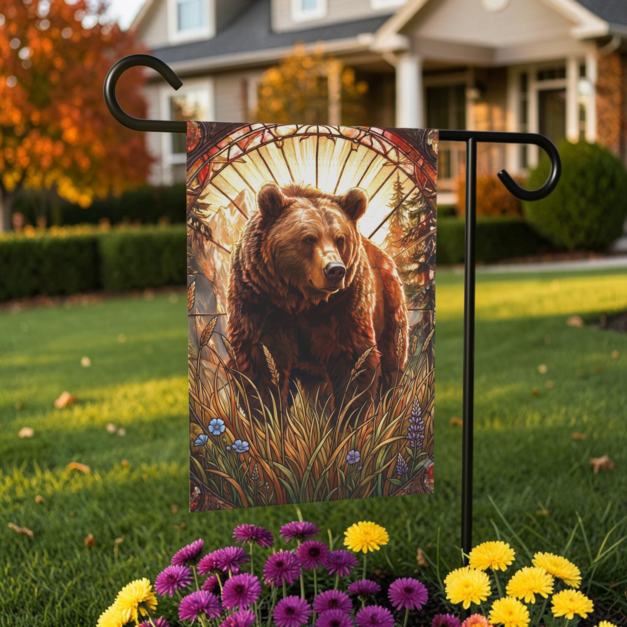 Grizzly Bear Garden Flag Double Sided 12x18 24x32 Outdoor