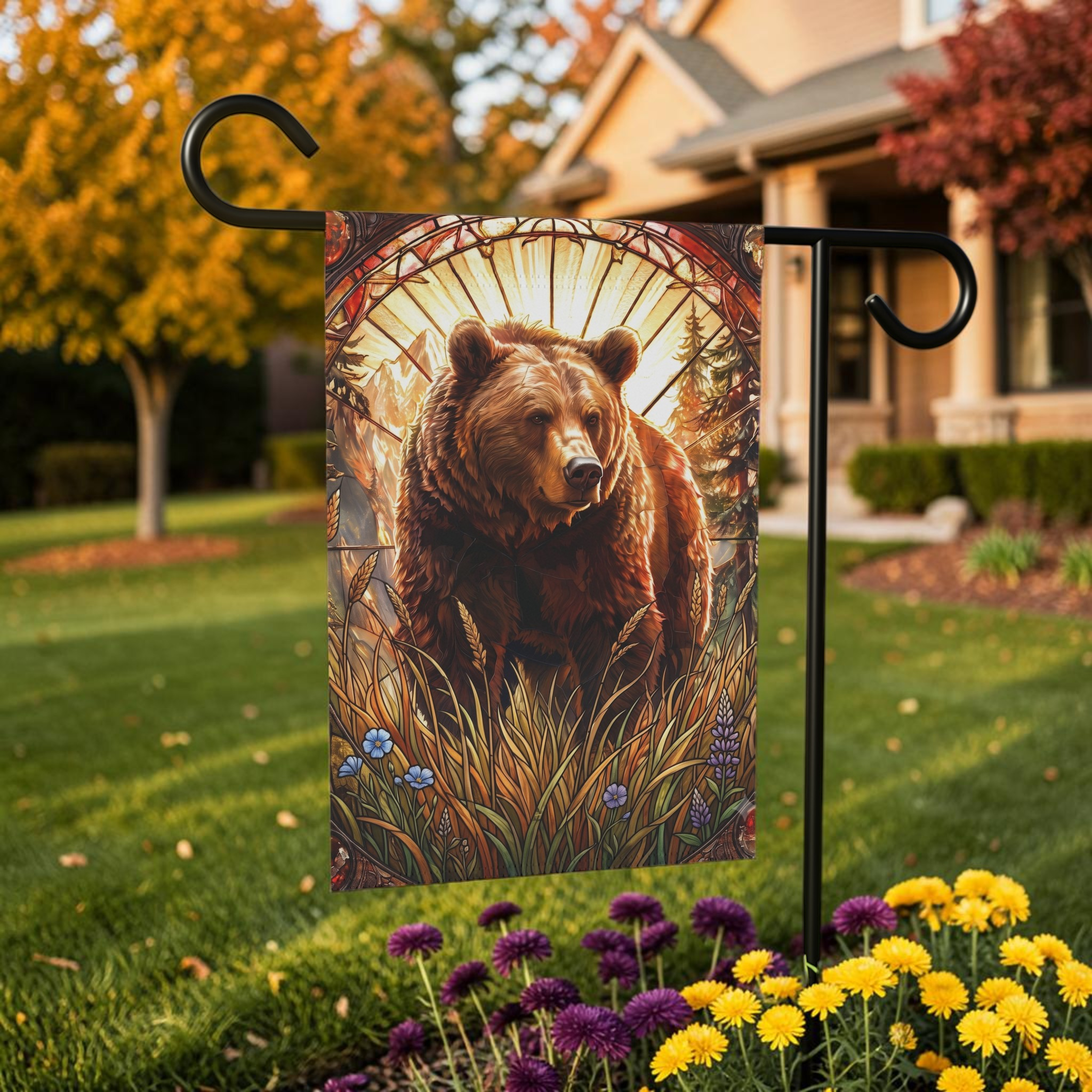 Grizzly Bear Garden Flag Double Sided 12x18 24x32 Outdoor