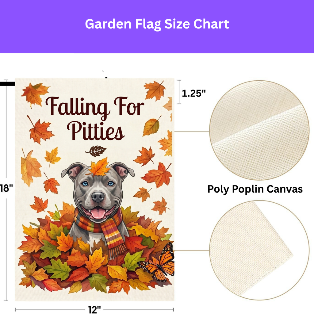 Falling For Pitties American Pitbull Terrier Garden Flag Double Sided Outdoor