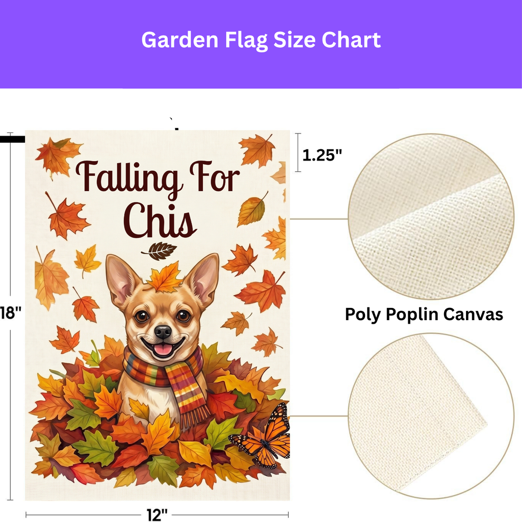 Falling For Chis Short Haired Chihuahua Autumn Garden Flag Double Sided Outdoor