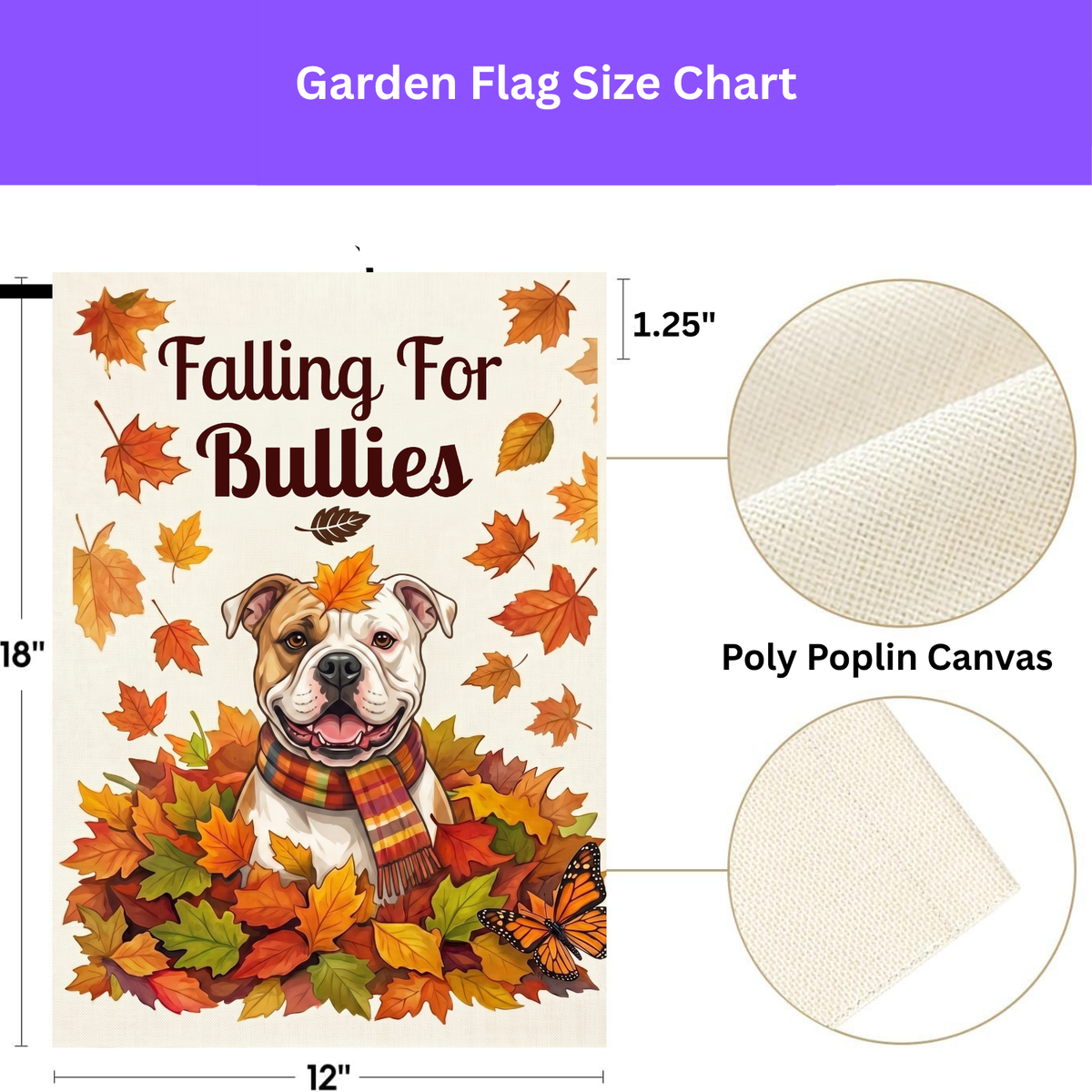 Falling For Bullies American Bulldog Garden Flag Double Sided 12x18 24x32