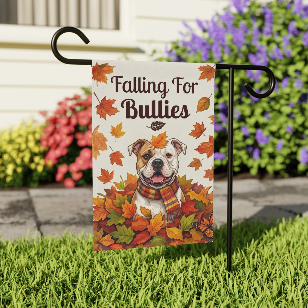 Falling For Bullies American Bulldog Garden Flag Double Sided 12x18 24x32