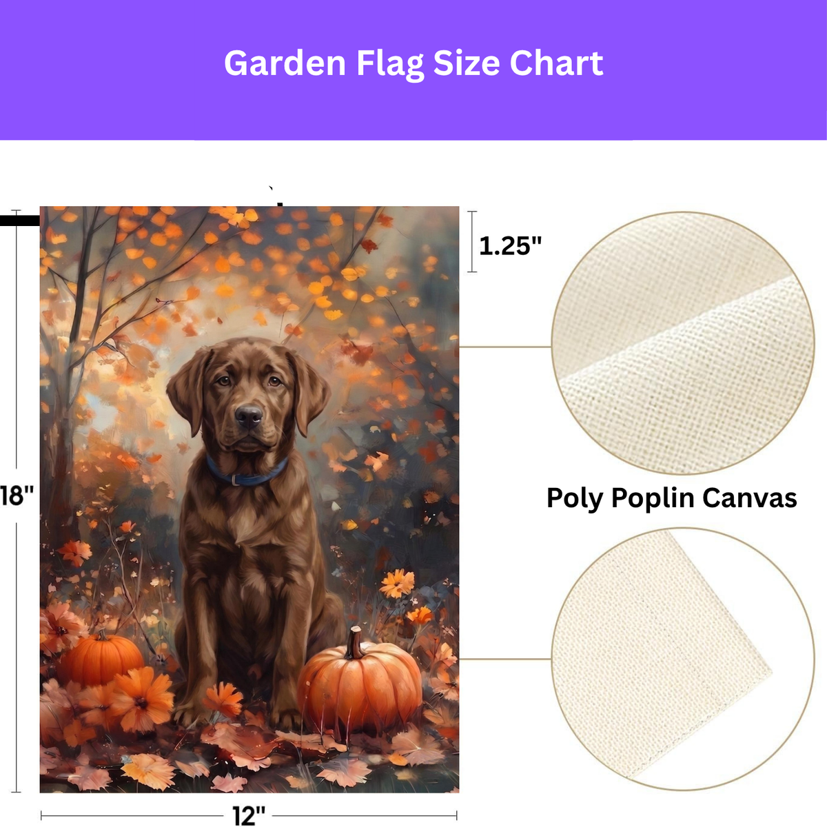 Fall Chocolate Labrador Retriever Garden Flag Double Sided 12x18 24x32 Outdoor
