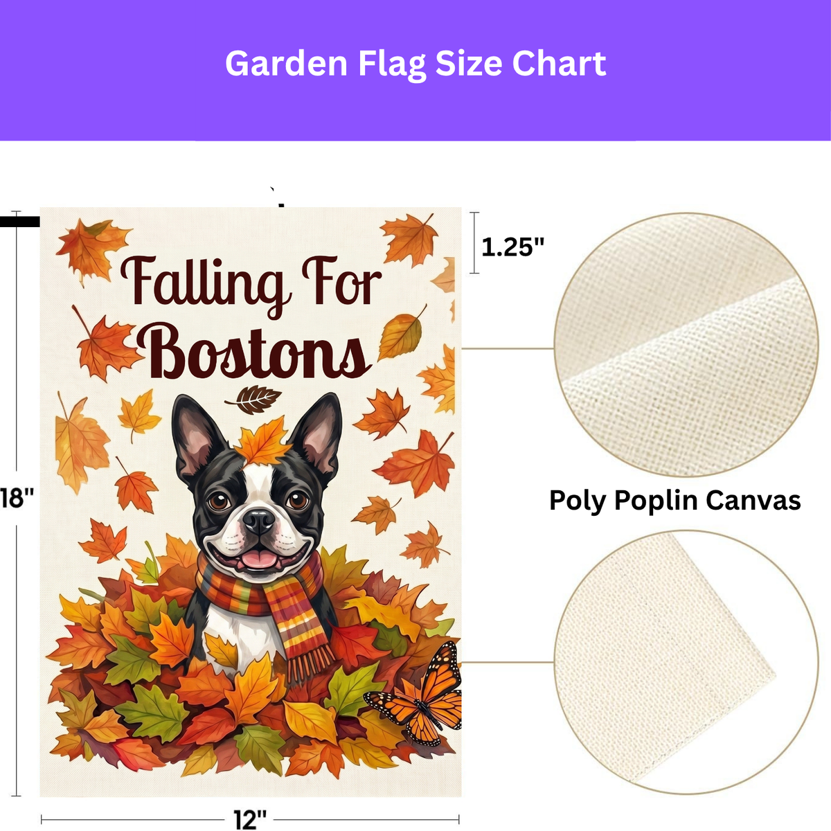 Falling For Bostons Black And White Boston Terrier Garden Flag Double Sided